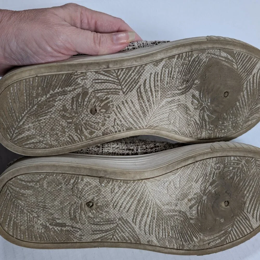 Tommy Bahama Slip on Sneakers Faux Fur lined Tweed size 8